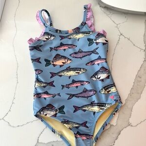 Pink Chicken multi fishies one piece
